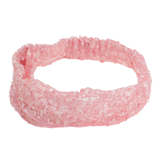 Diadema ancha de encaje para mujer, color rosa, 1 unidad