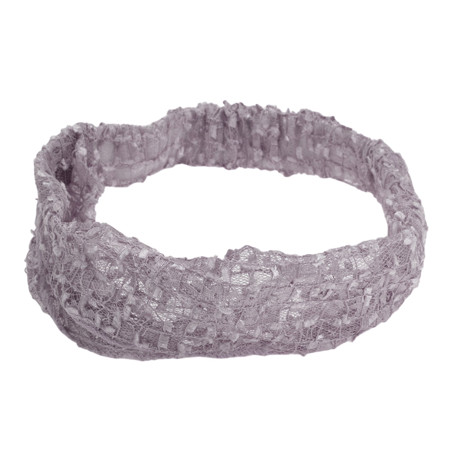 Lace Wide Webbing Headband for Women Light Gray Purple 1 Pc