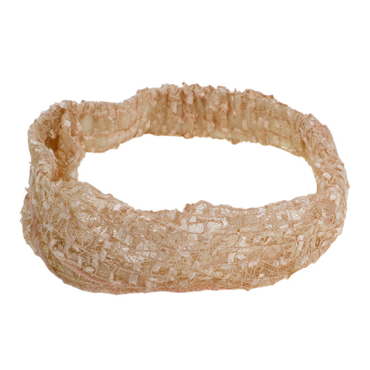 Diadema ancha de encaje para mujer, color amarillo, 1 unidad