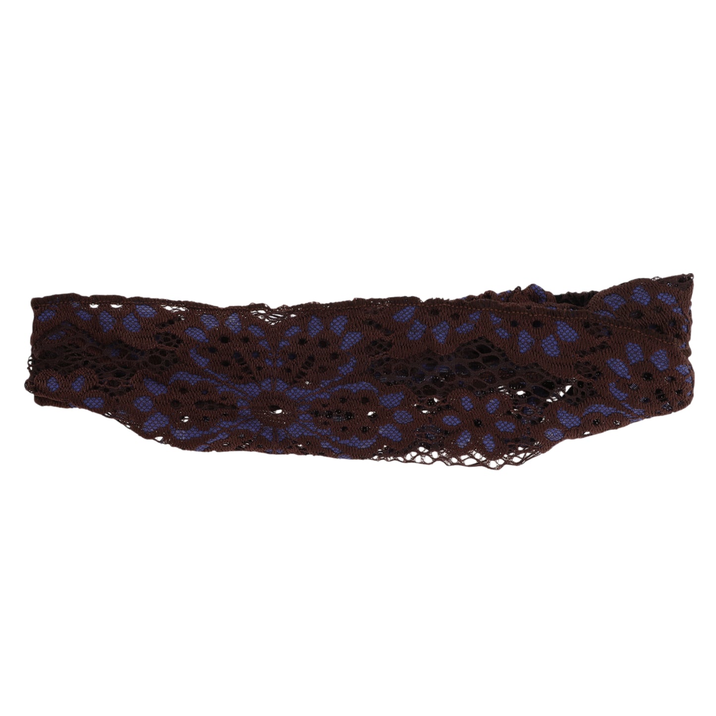 Diadema ancha de encaje fino con flores para mujer, color morado y café, 1 unidad