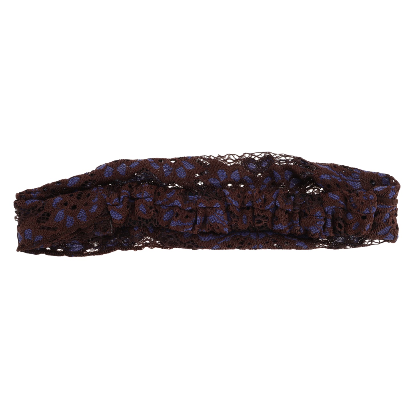 Diadema ancha de encaje fino con flores para mujer, color morado y café, 1 unidad