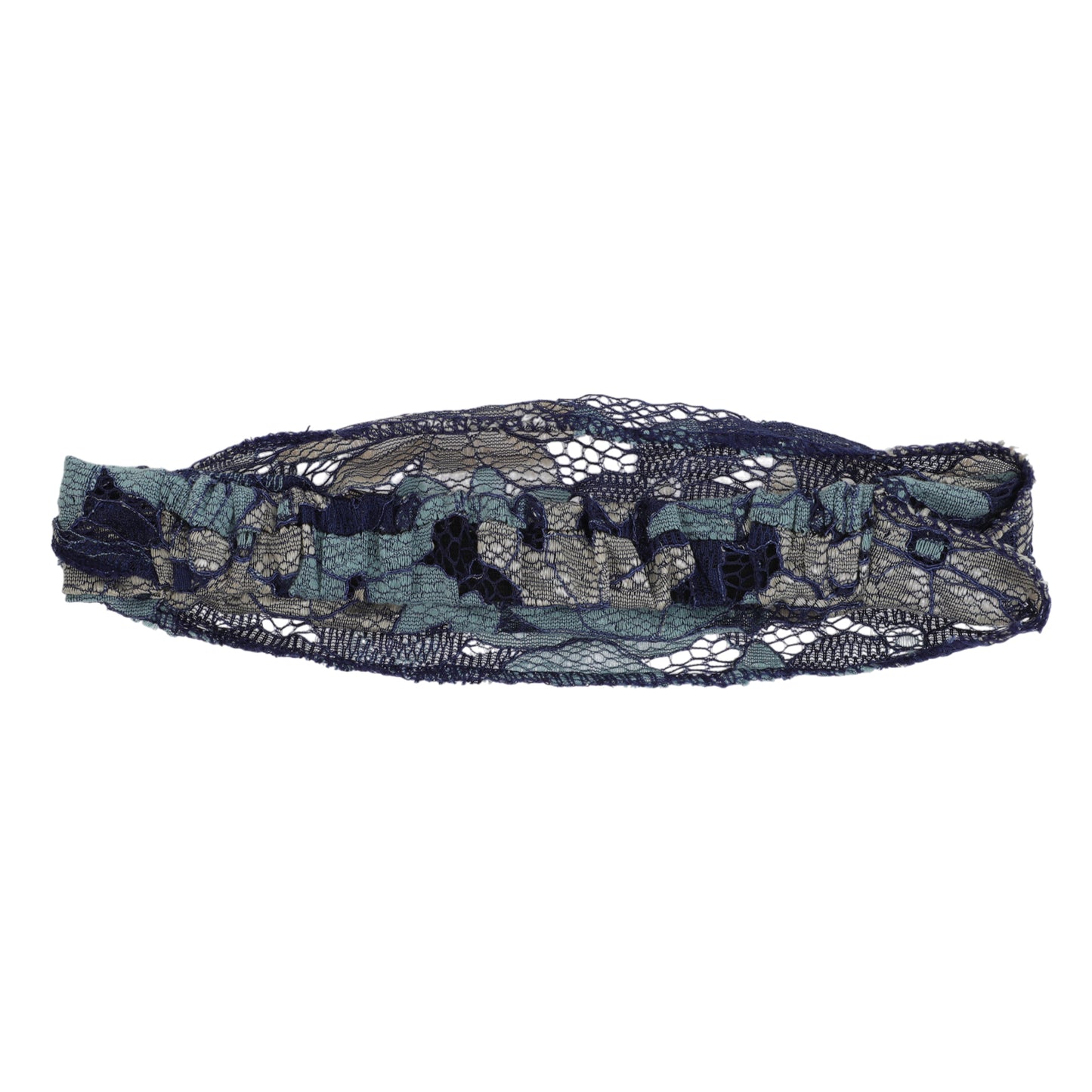 Flower Lace Wide Headband for Women Navy Blue 1 Pc