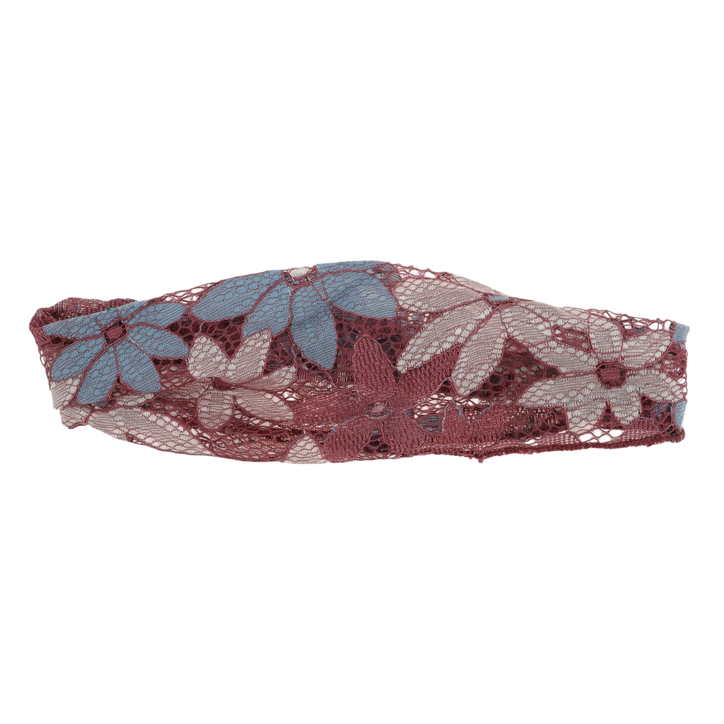 Diadema ancha de encaje con flores de ocho hojas para mujer, color morado y rosa, 1 unidad