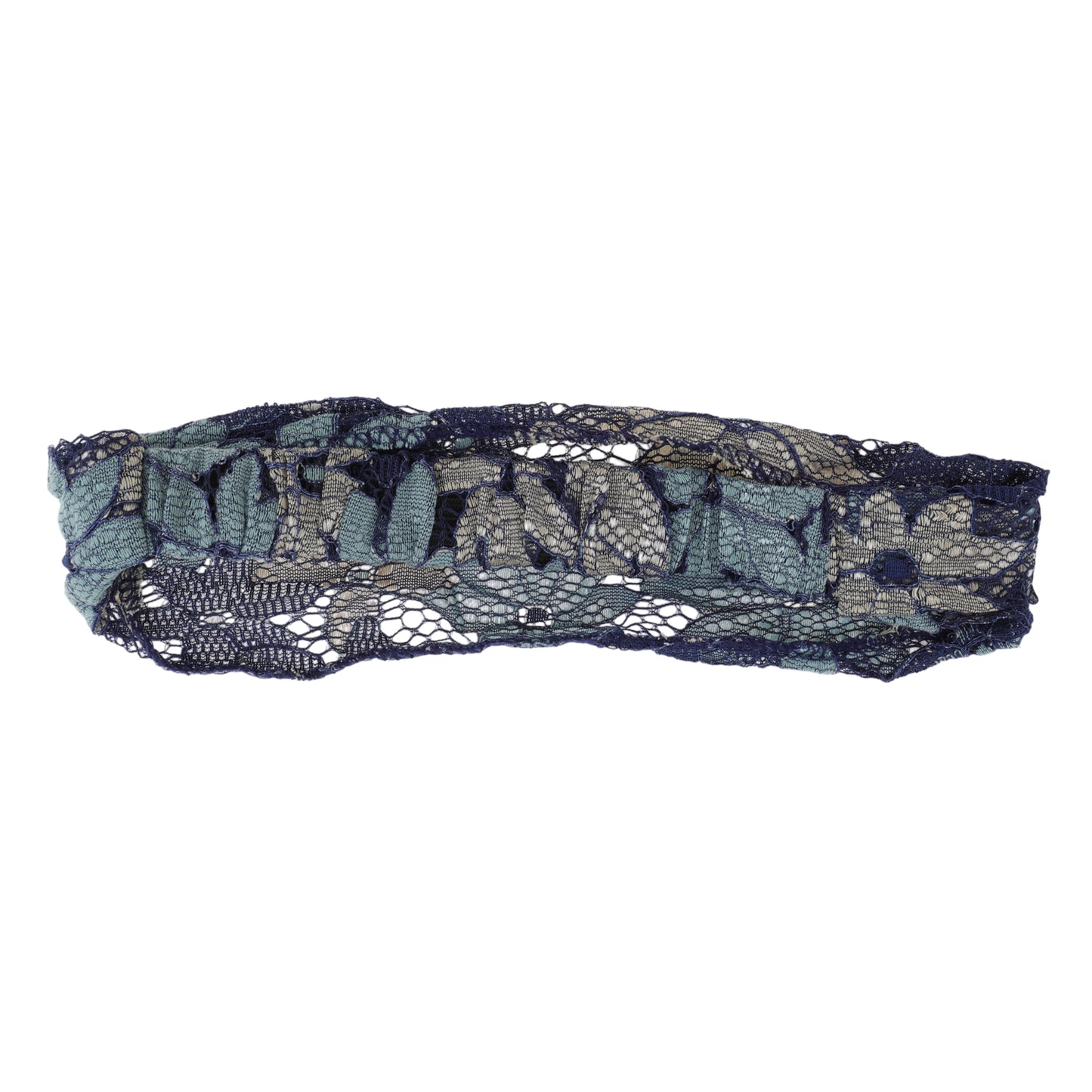 Diadema ancha de encaje con flores de ocho hojas para mujer, azul marino, 1 unidad