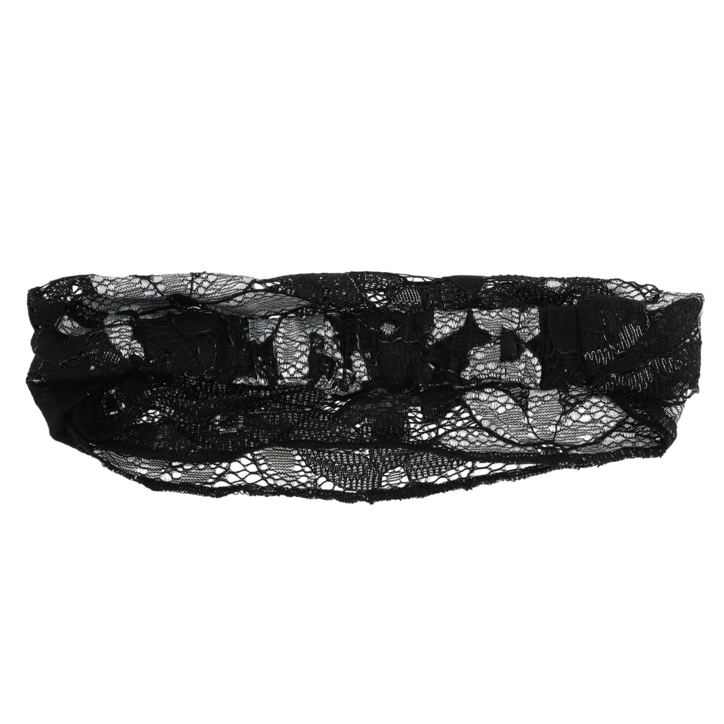 Diadema ancha de encaje con flores de ocho hojas para mujer, color negro, 1 unidad