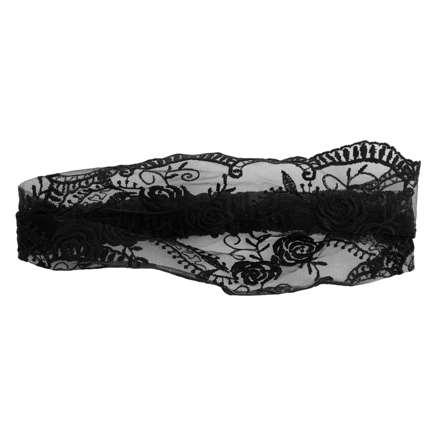 Diadema vintage de encaje rosa para mujer, color negro, 1 unidad