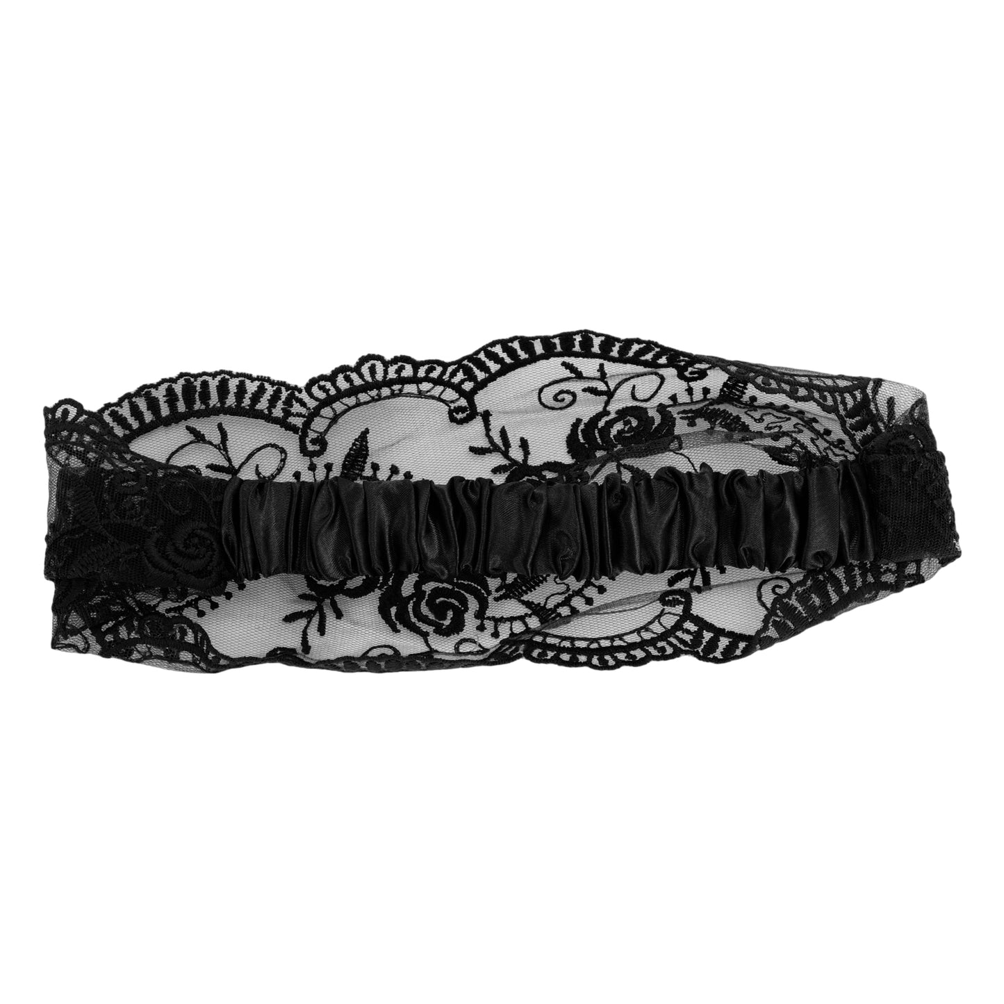 Diadema vintage de encaje rosa para mujer, color negro, 1 unidad