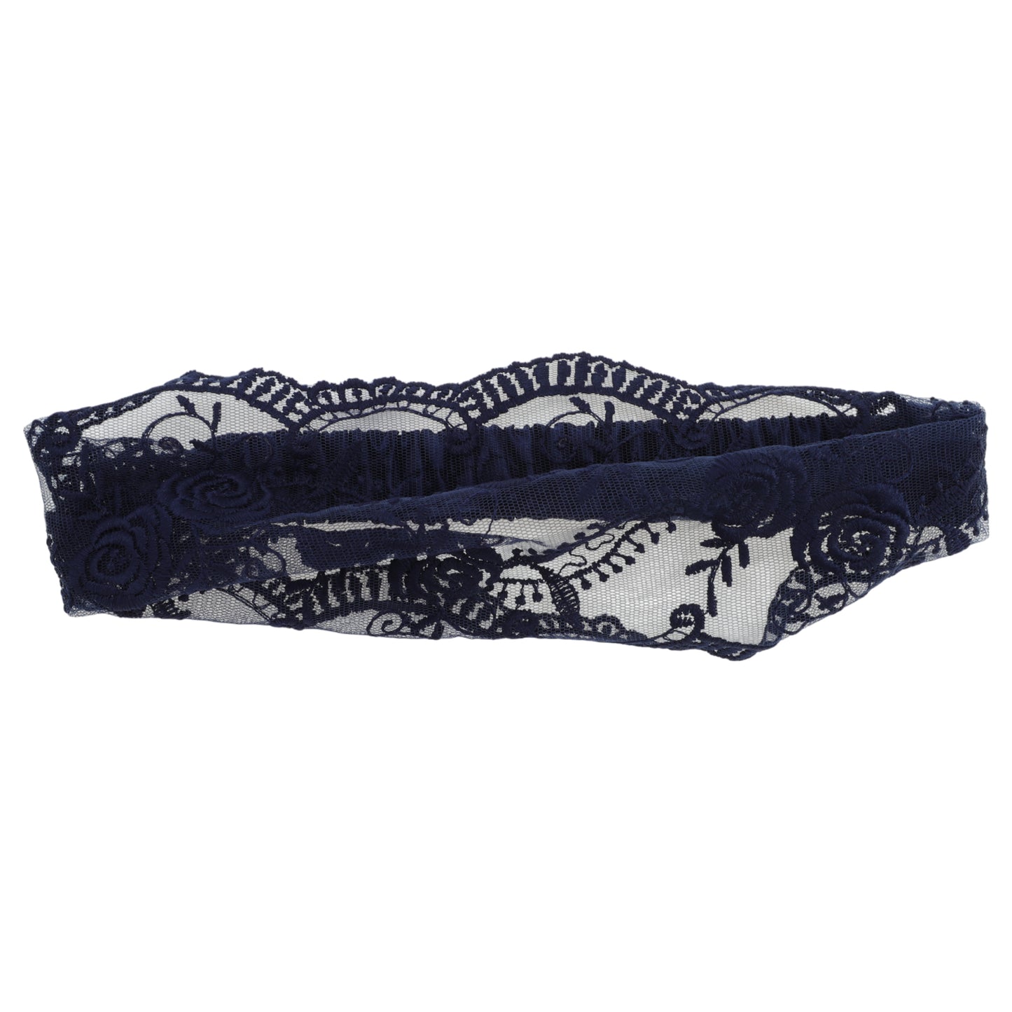Diadema vintage de encaje rosa para mujer, azul marino, 1 pieza