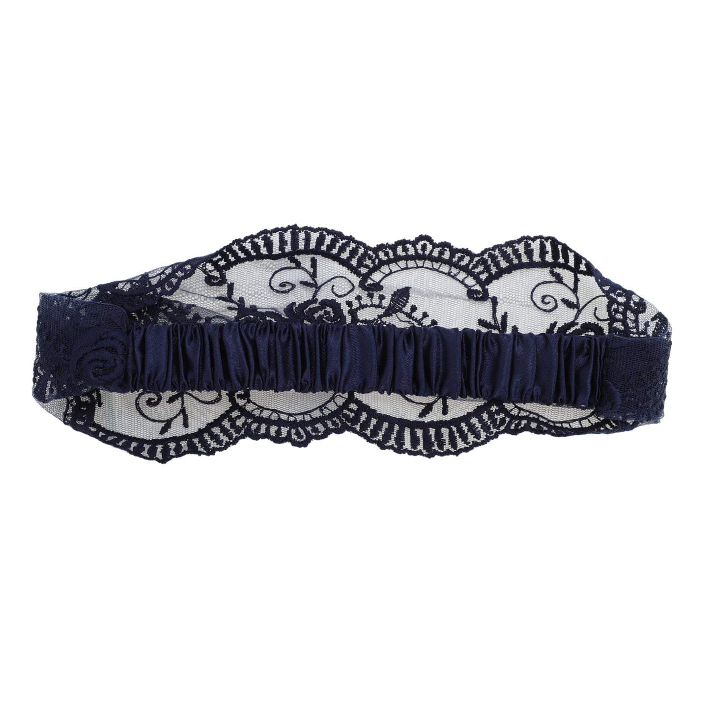 Diadema vintage de encaje rosa para mujer, azul marino, 1 pieza