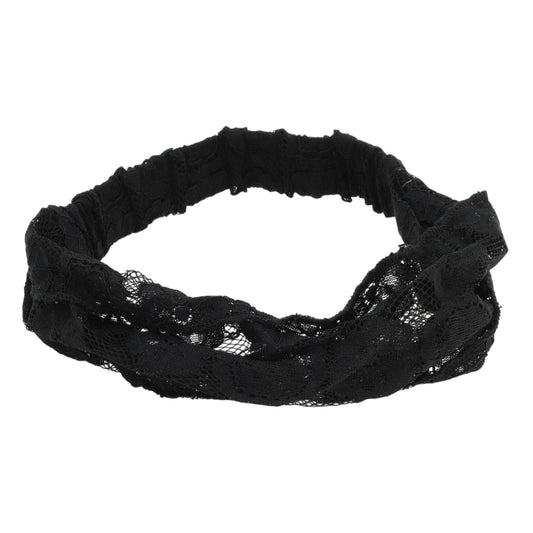 Diadema ancha de encaje ligero con diseño de girasol para mujer, color negro, 1 unidad