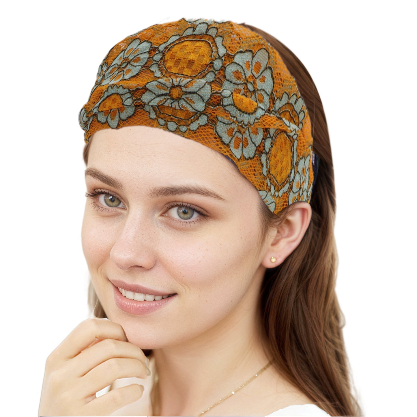 Diadema ancha de encaje ligero con diseño de girasol para mujer, color amarillo, 1 unidad