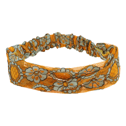 Diadema ancha de encaje ligero con diseño de girasol para mujer, color amarillo, 1 unidad