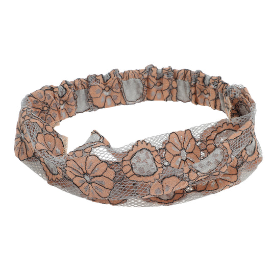 Diadema ancha de encaje ligero con diseño de girasol para mujer, color naranja y rosa, 1 unidad