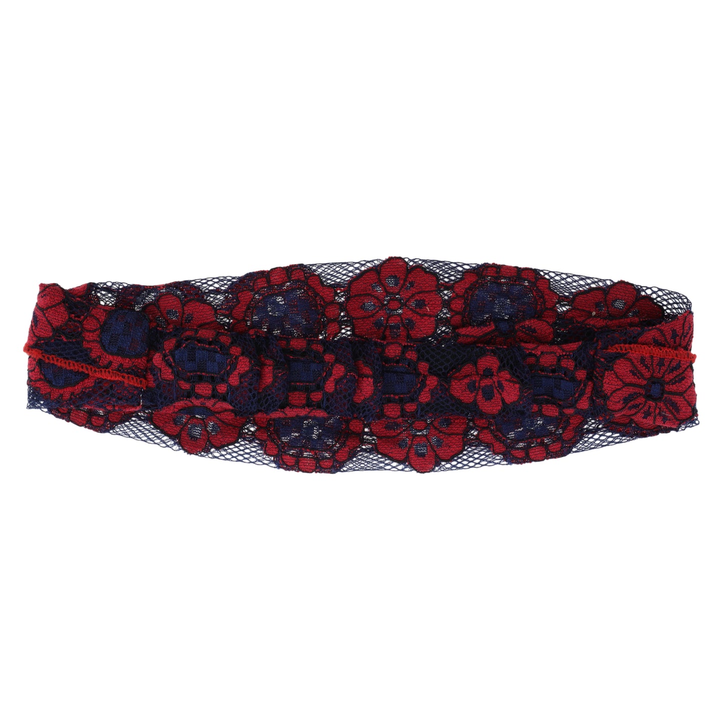 Diadema ancha de encaje ligero con diseño de girasol para mujer, color rojo vino, 1 unidad