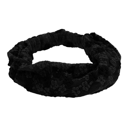 Diadema ancha de flores de doble cara para mujer, color negro, 1 unidad