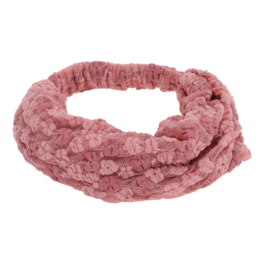 Diadema ancha de flores de doble cara para mujer, color rosa, 1 unidad