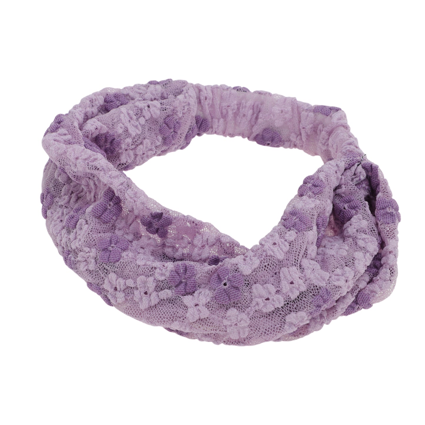 Diadema ancha de flores de doble cara para mujer, color morado, 1 unidad