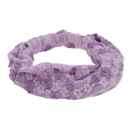 Diadema ancha de flores de doble cara para mujer, color morado, 1 unidad