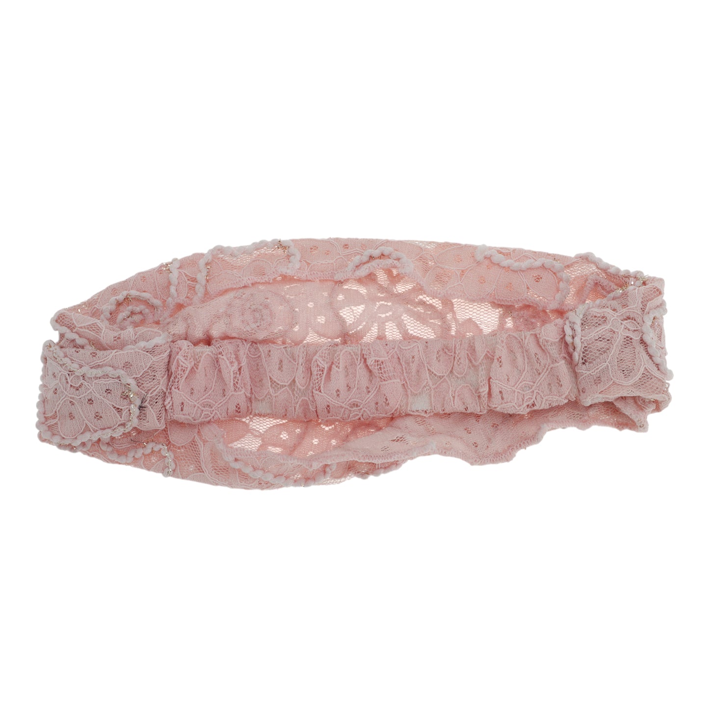 Diadema ancha de encaje de malla floral para mujer, color rosa, 1 unidad