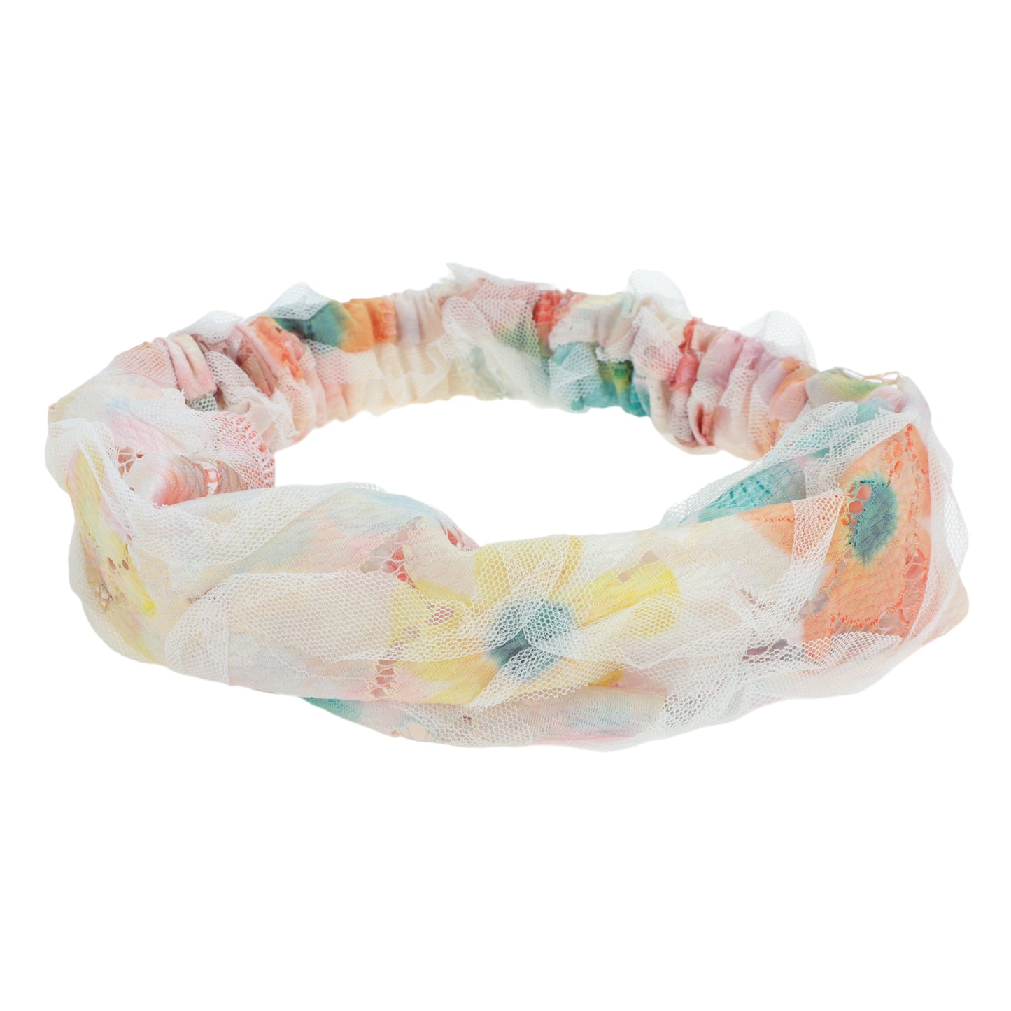 Diadema ancha de encaje floral para mujer, color naranja, 1 unidad
