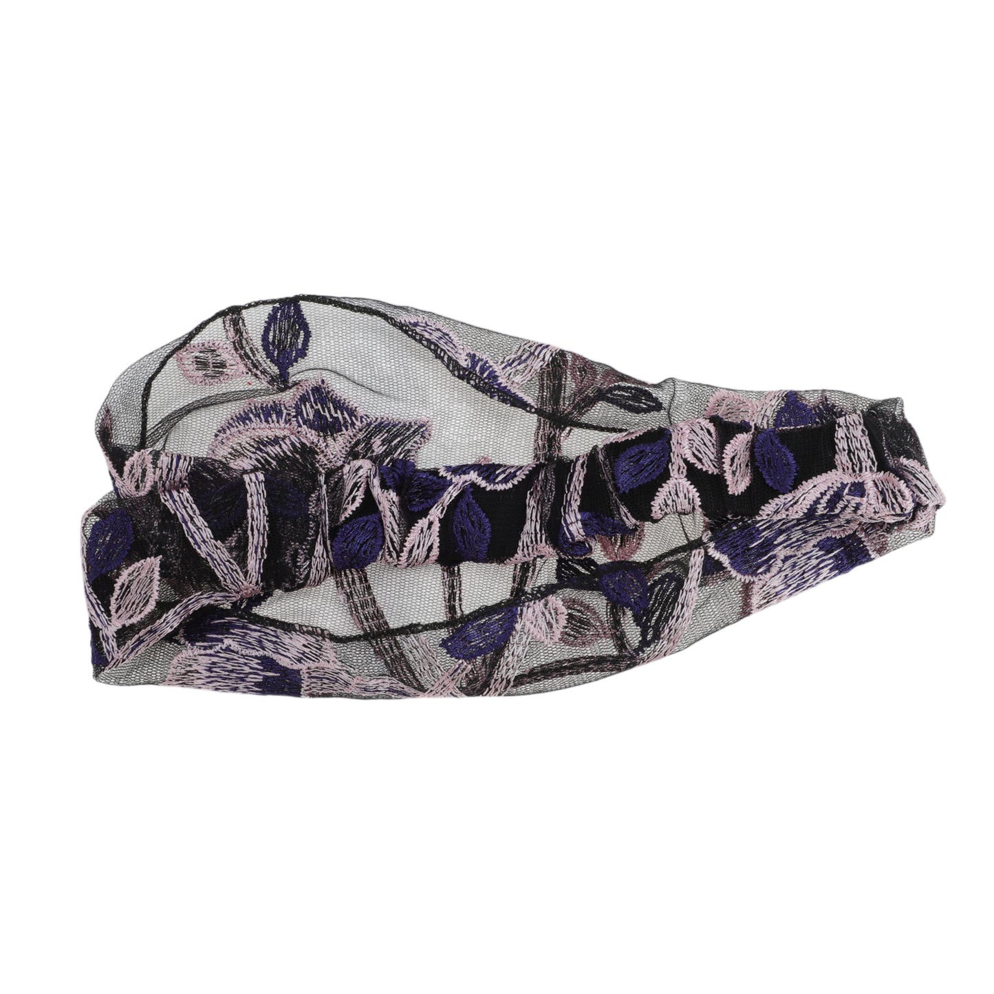 Flowers Lace Wide Headband for Women Retro Headband Purple 1 Pc