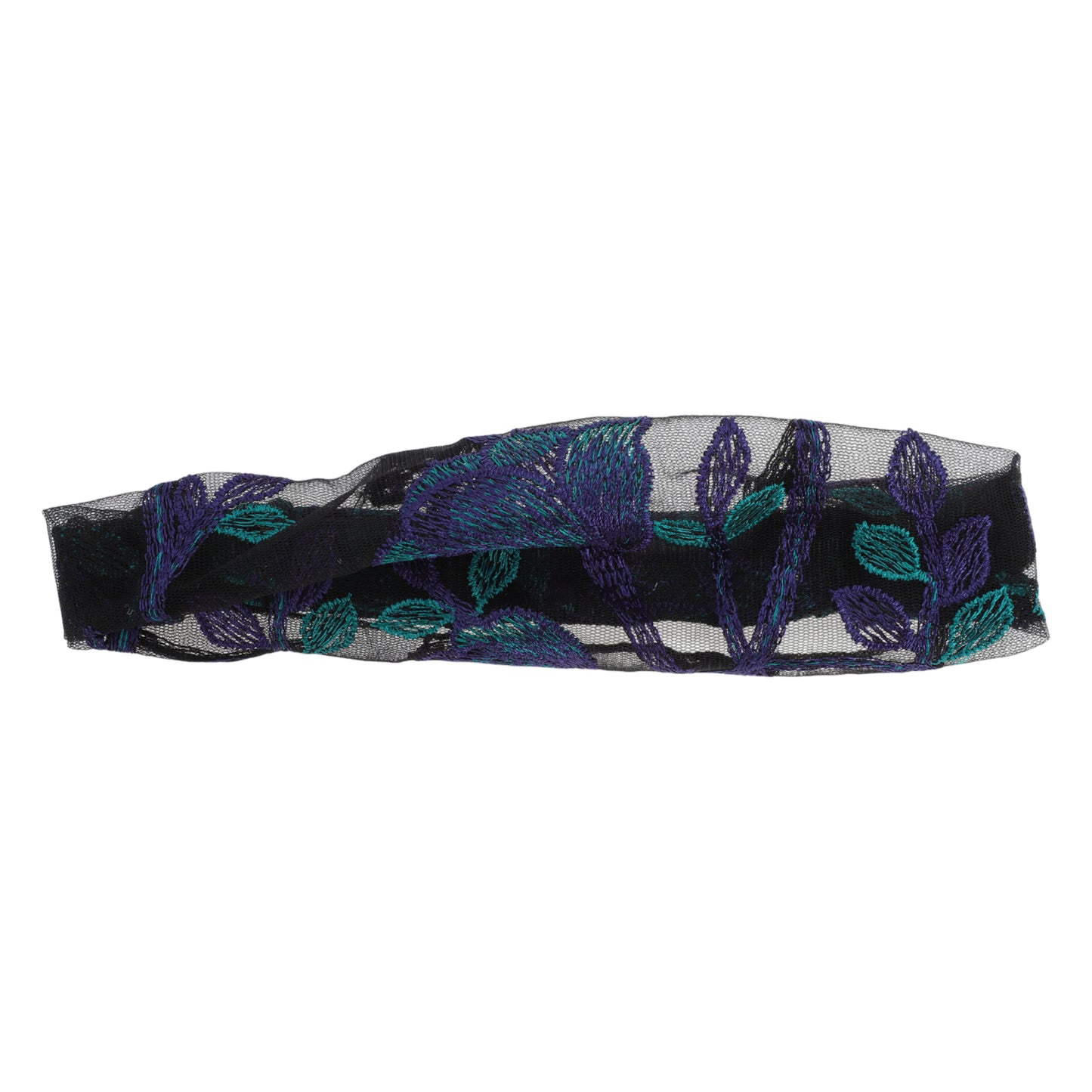 Flowers Lace Wide Headband for Women Retro Headband Blue 1 Pc
