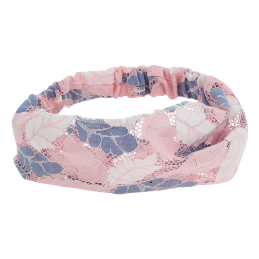 Leaf Lace Headband for Women Blue Pink 1 Pc
