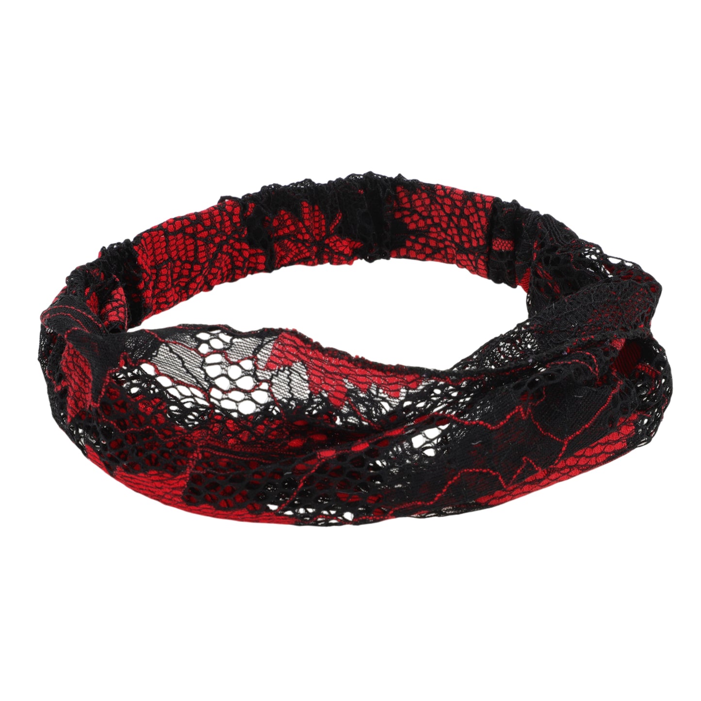 Breathable Maple Leaf Lace Headband for Women Black 1 Pc