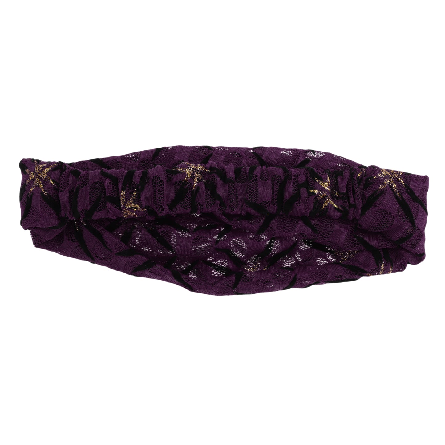 Shiny Pattern Mesh Breathable Wide Headband for Women Purple 1 Pc