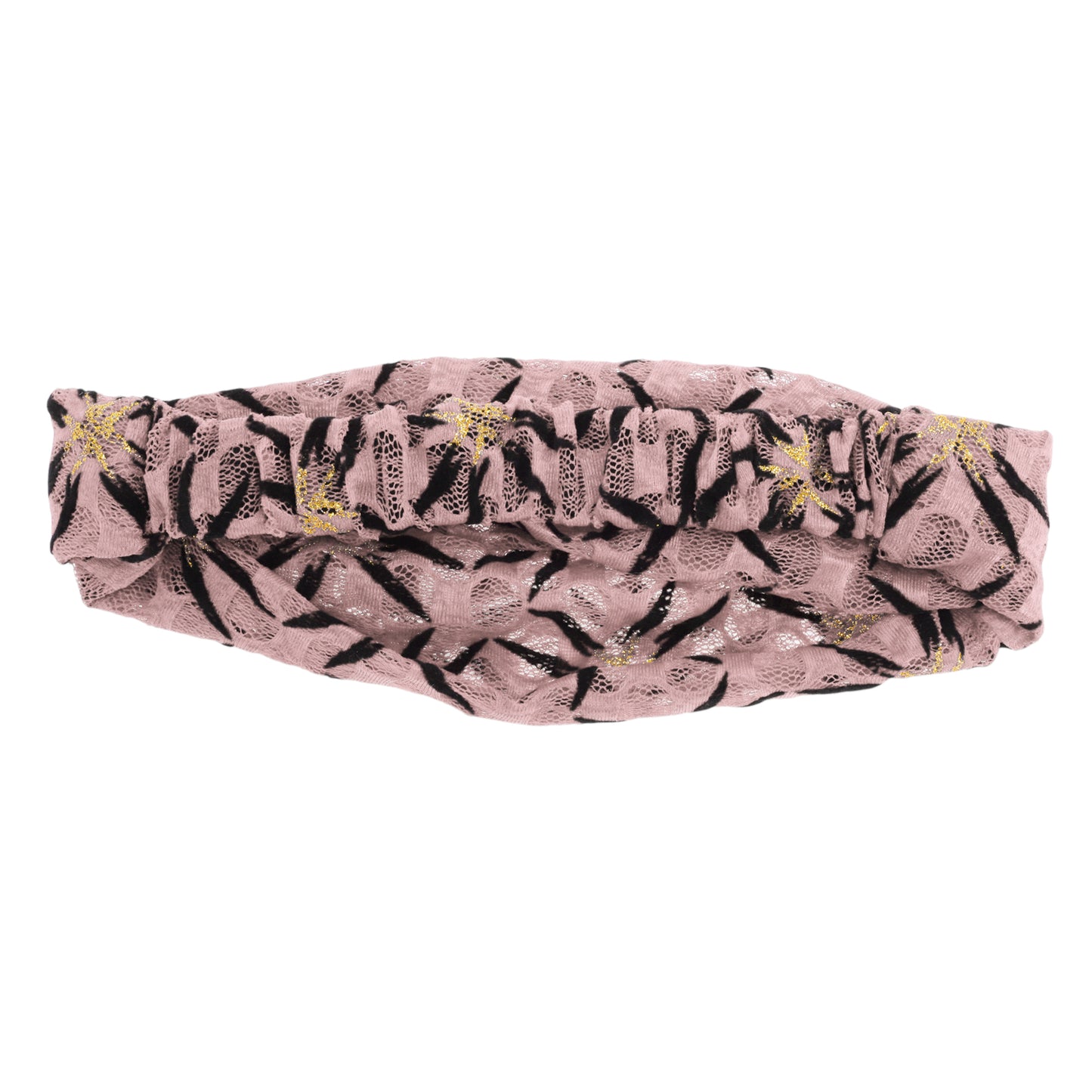 Shiny Pattern Mesh Breathable Wide Headband for Women Pink 1 Pc