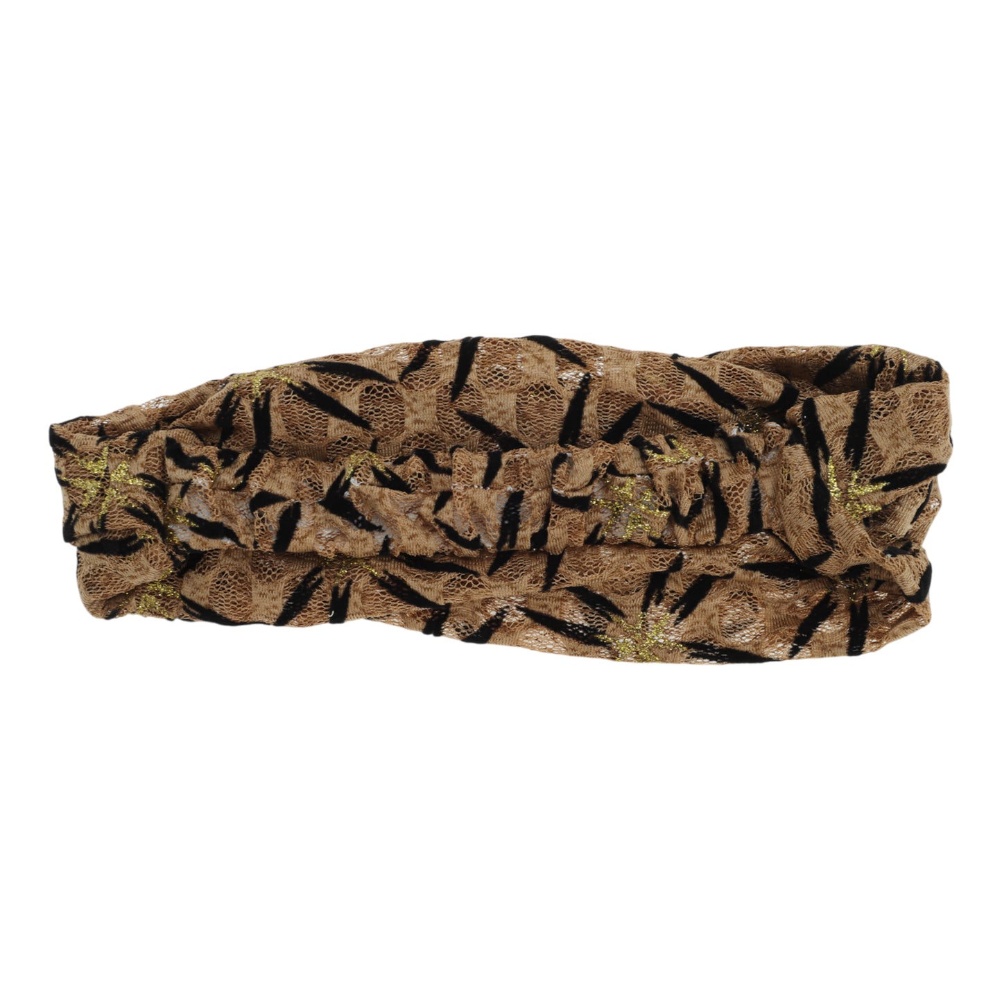 Shiny Pattern Mesh Breathable Wide Headband for Women Coffee Color 1 Pc