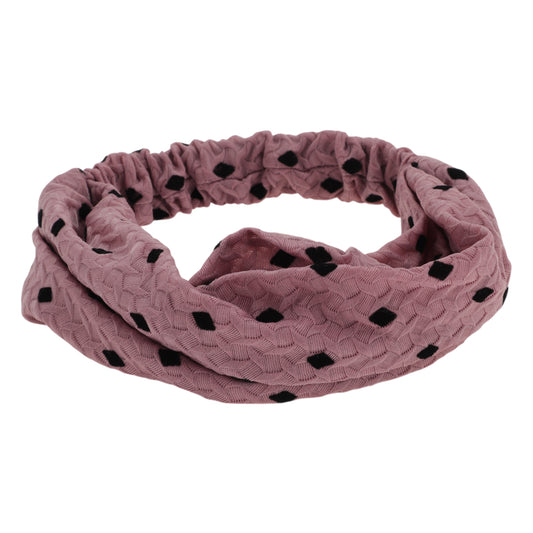 Argyle Decor Lace Wide Headband for Women Pink 1 Pc