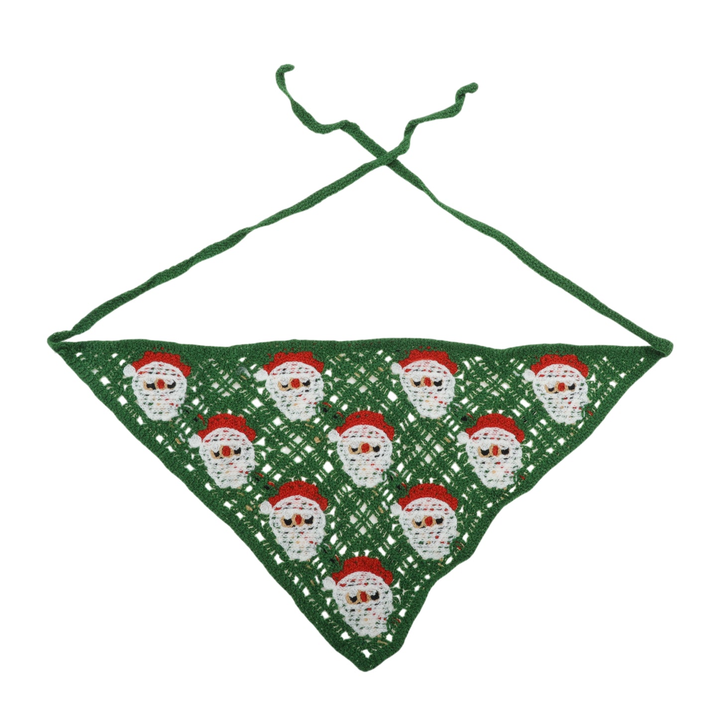 Bandana triangular de punto para mujer, color rojo y verde oscuro, 2 unidades