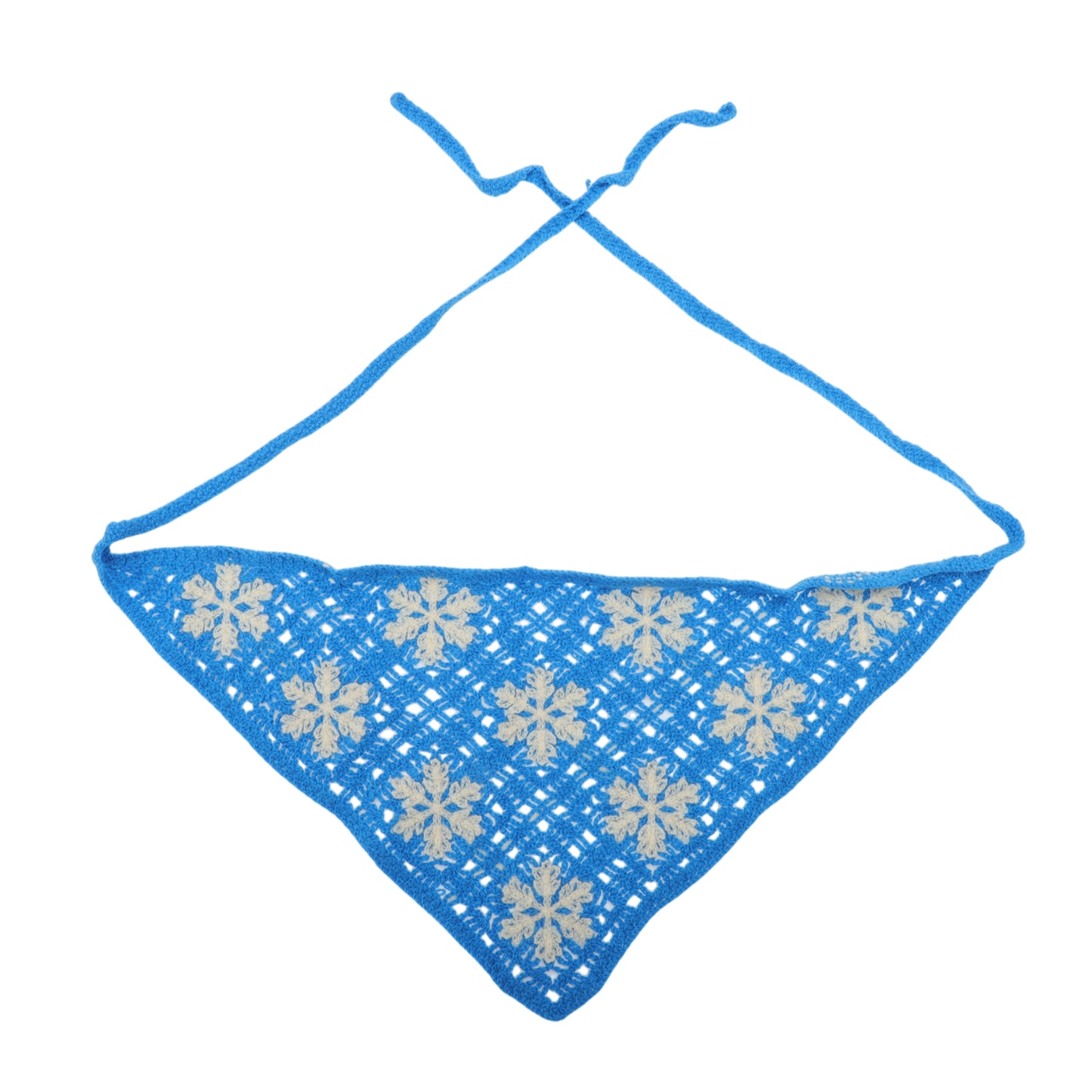 Bandana triangular de punto para mujer azul beige 2 piezas