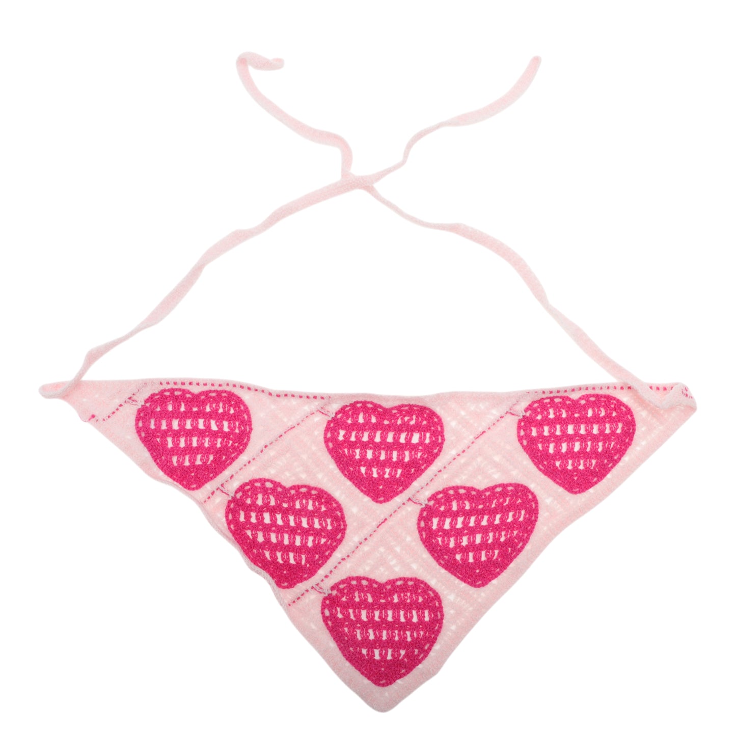 Knitted Lightweight Triangle Bandana for Women Pink Light Green 2 Pcs