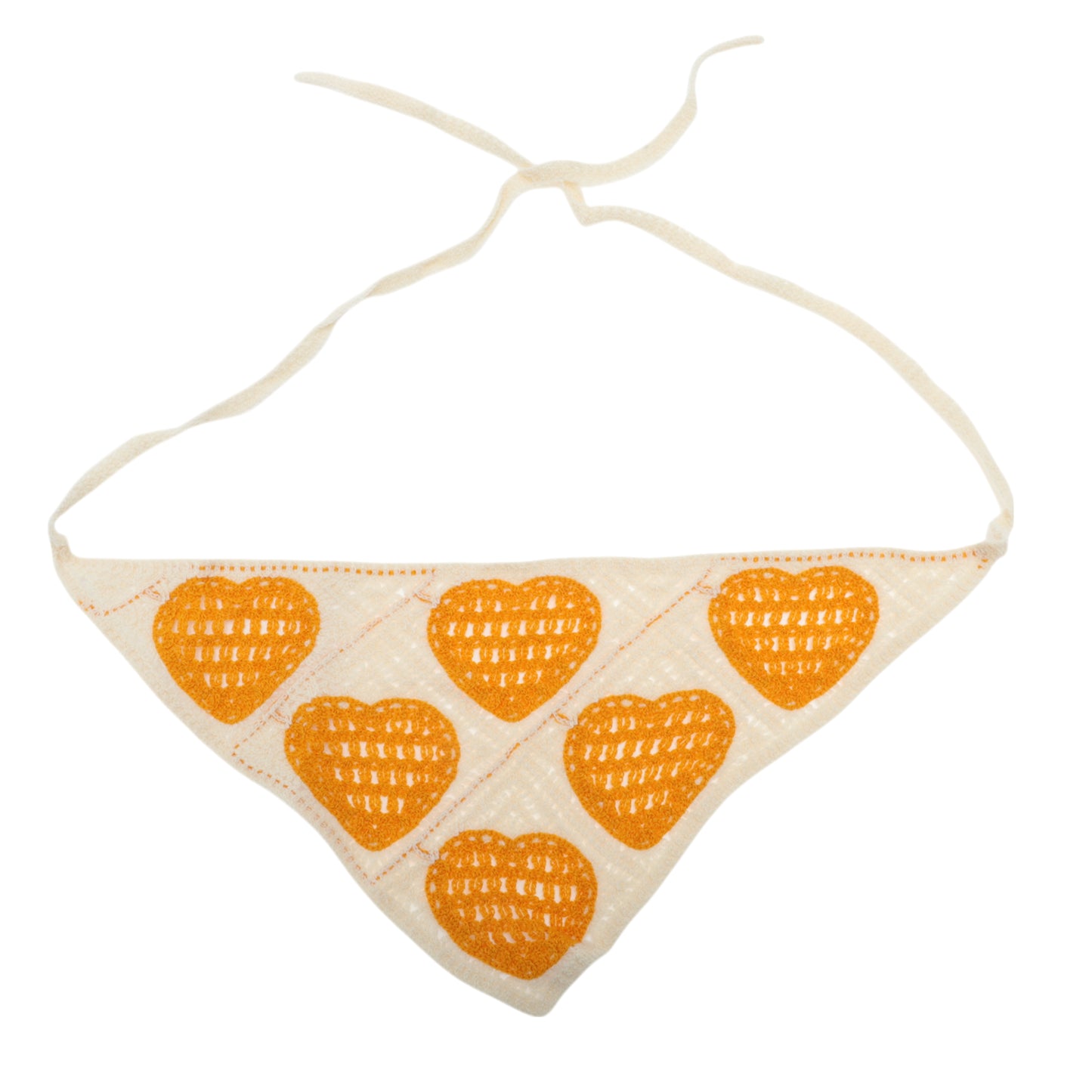 Knitted Lightweight Triangle Bandana for Women Red Beige 2 Pcs