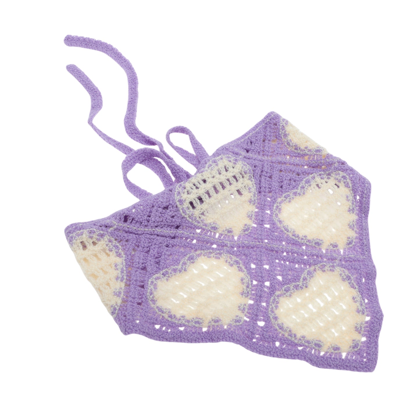 Knitted Lightweight Triangle Bandana for Women Purple Pink 2 Pcs