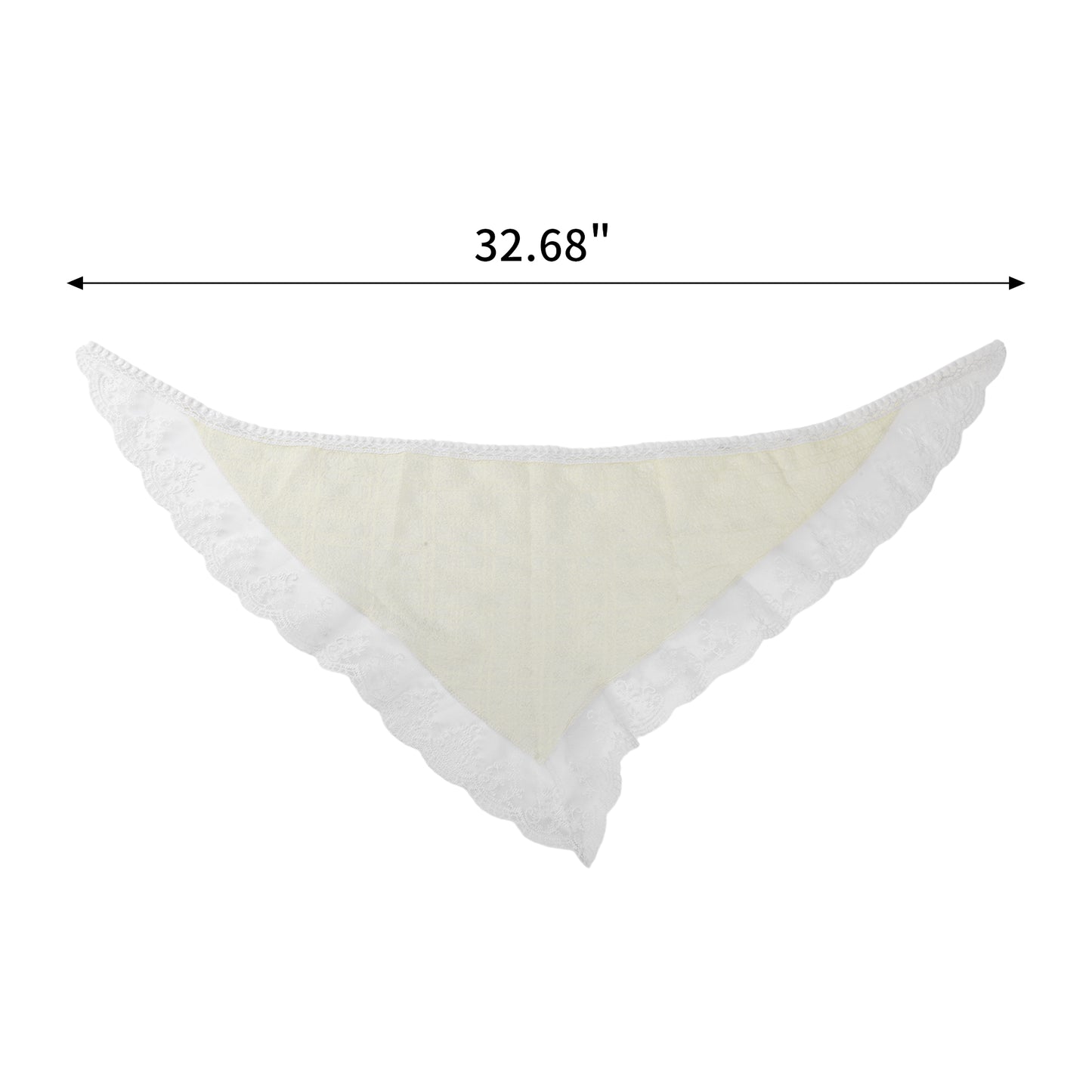 Solid Color French Lace Triangle Bandana for Women Beige 1 Pc