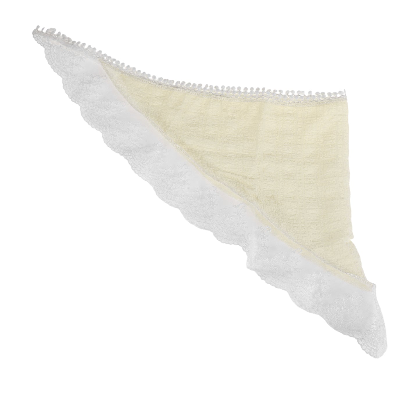 Solid Color French Lace Triangle Bandana for Women Beige 1 Pc