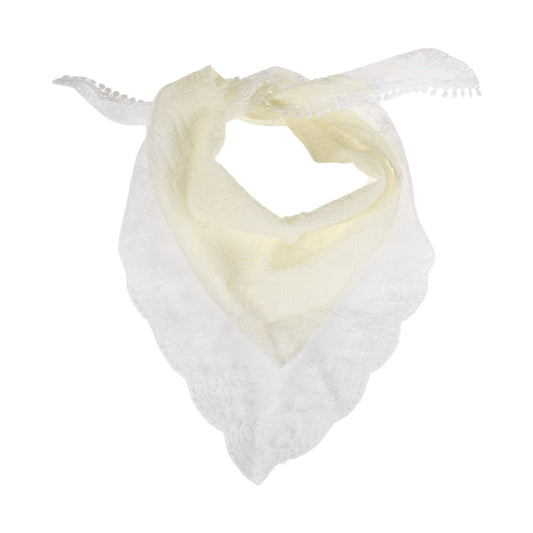 Solid Color French Lace Triangle Bandana for Women Beige 1 Pc