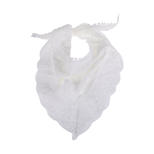 Solid Color French Lace Triangle Bandana for Women Pure White 1 Pc