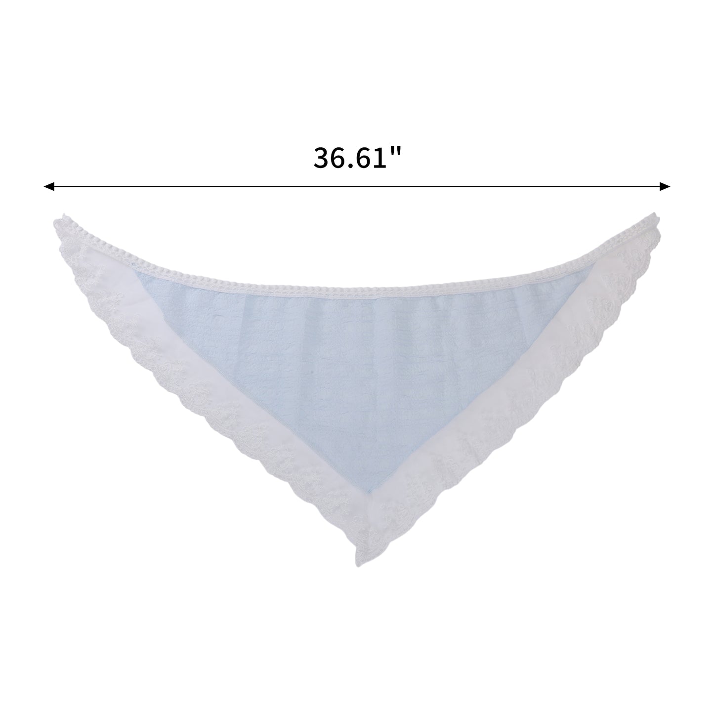 Solid Color French Lace Triangle Bandana for Women Sky Blue 1 Pc
