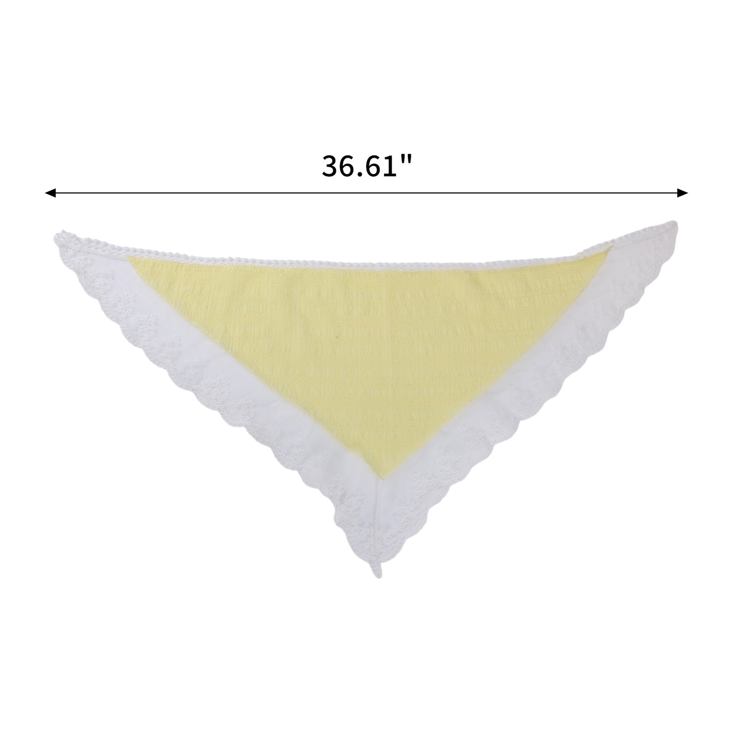 Solid Color French Lace Triangle Bandana for Women Yellow 1 Pc