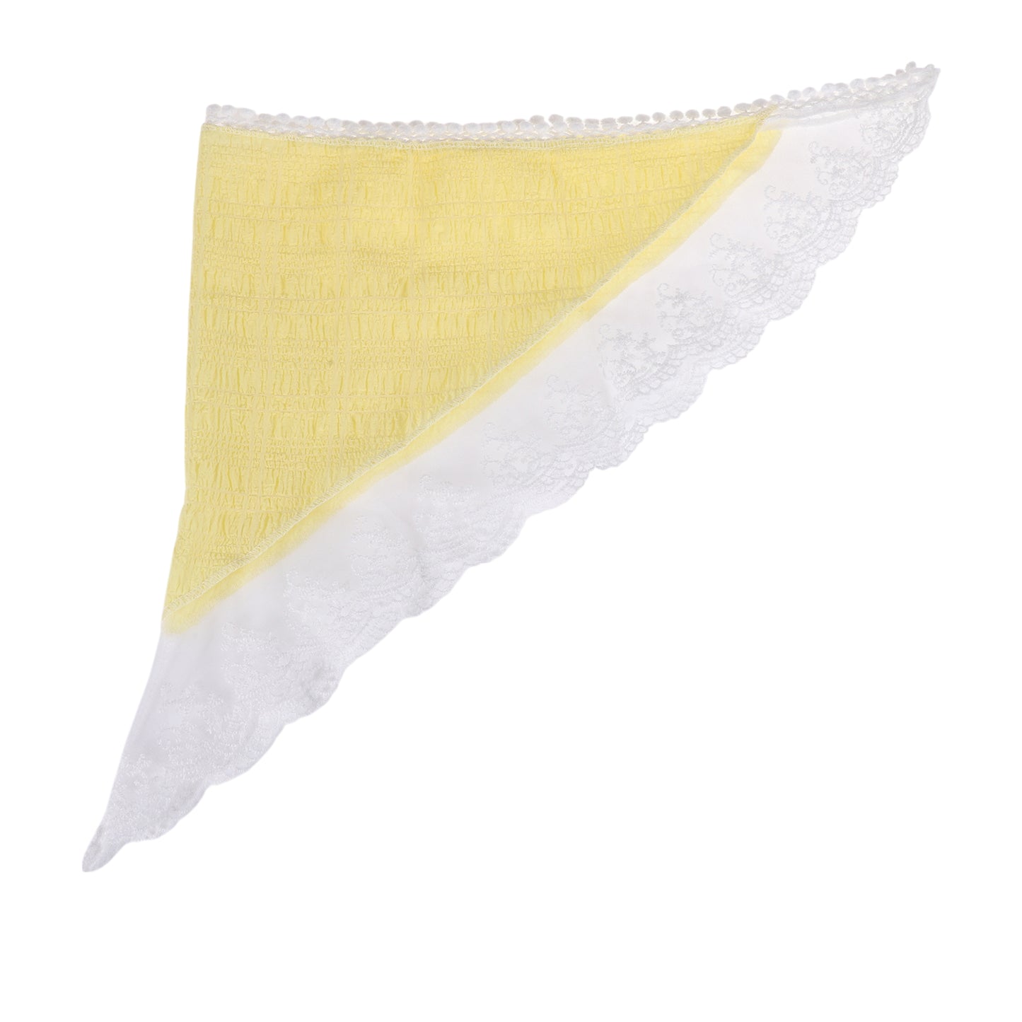 Solid Color French Lace Triangle Bandana for Women Yellow 1 Pc
