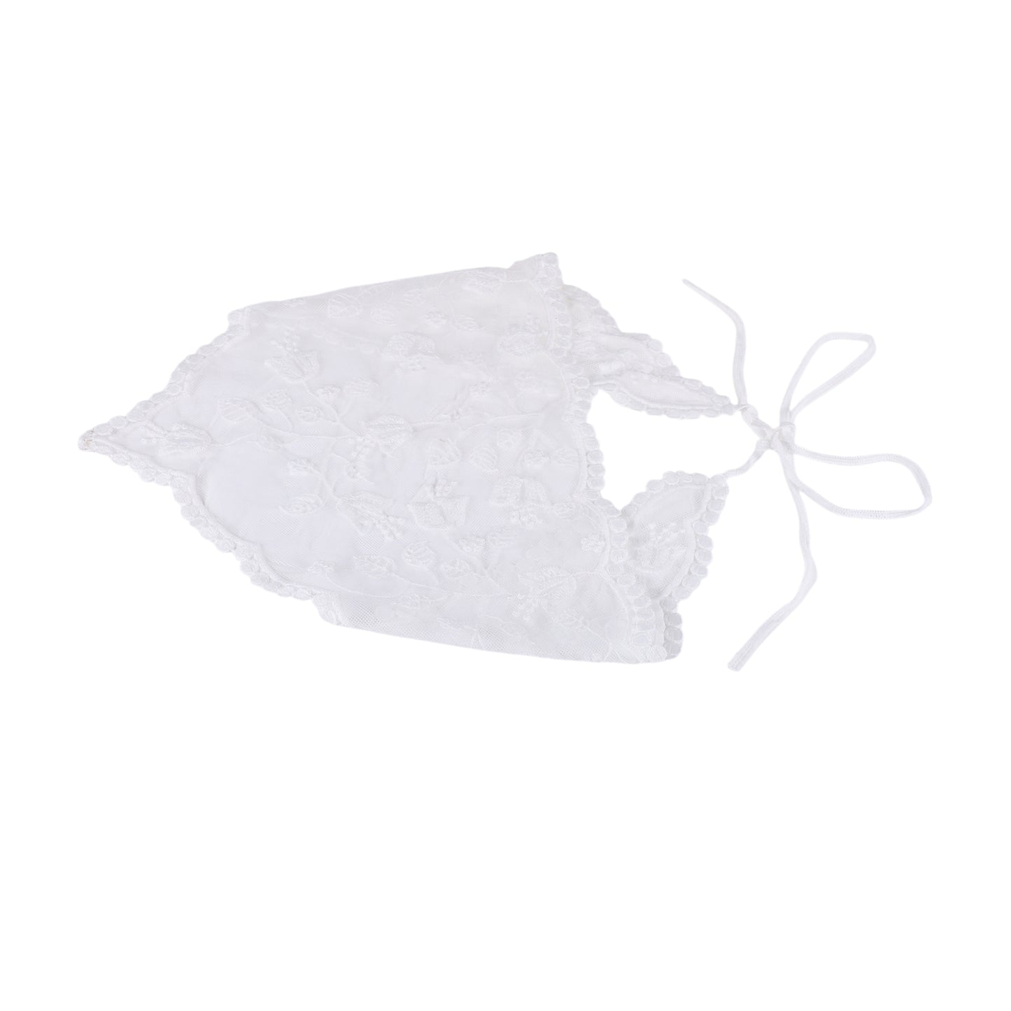 Flower French Lace Triangle Bandana for Women White 1 Pc
