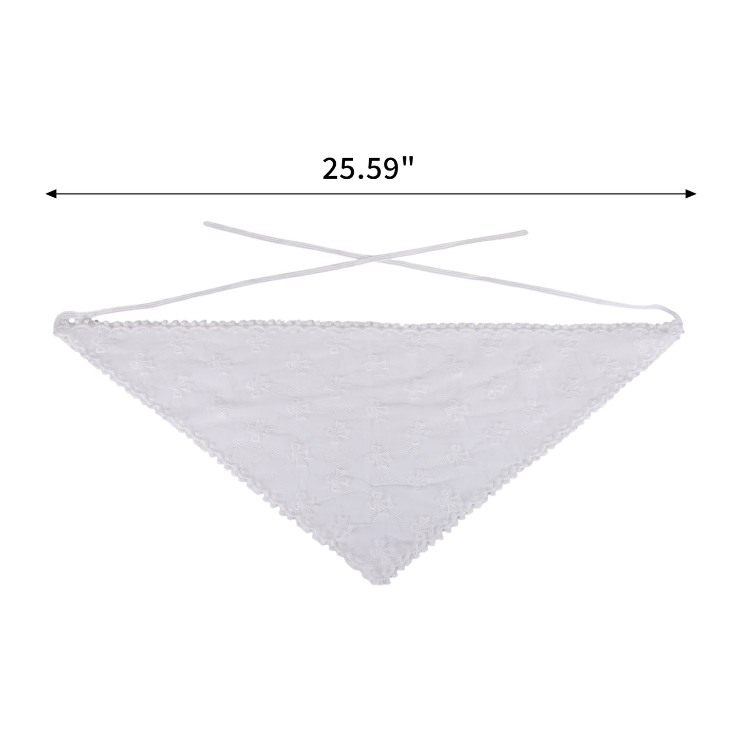 Bow French Lace Triangle Bandana for Women White 1 Pc