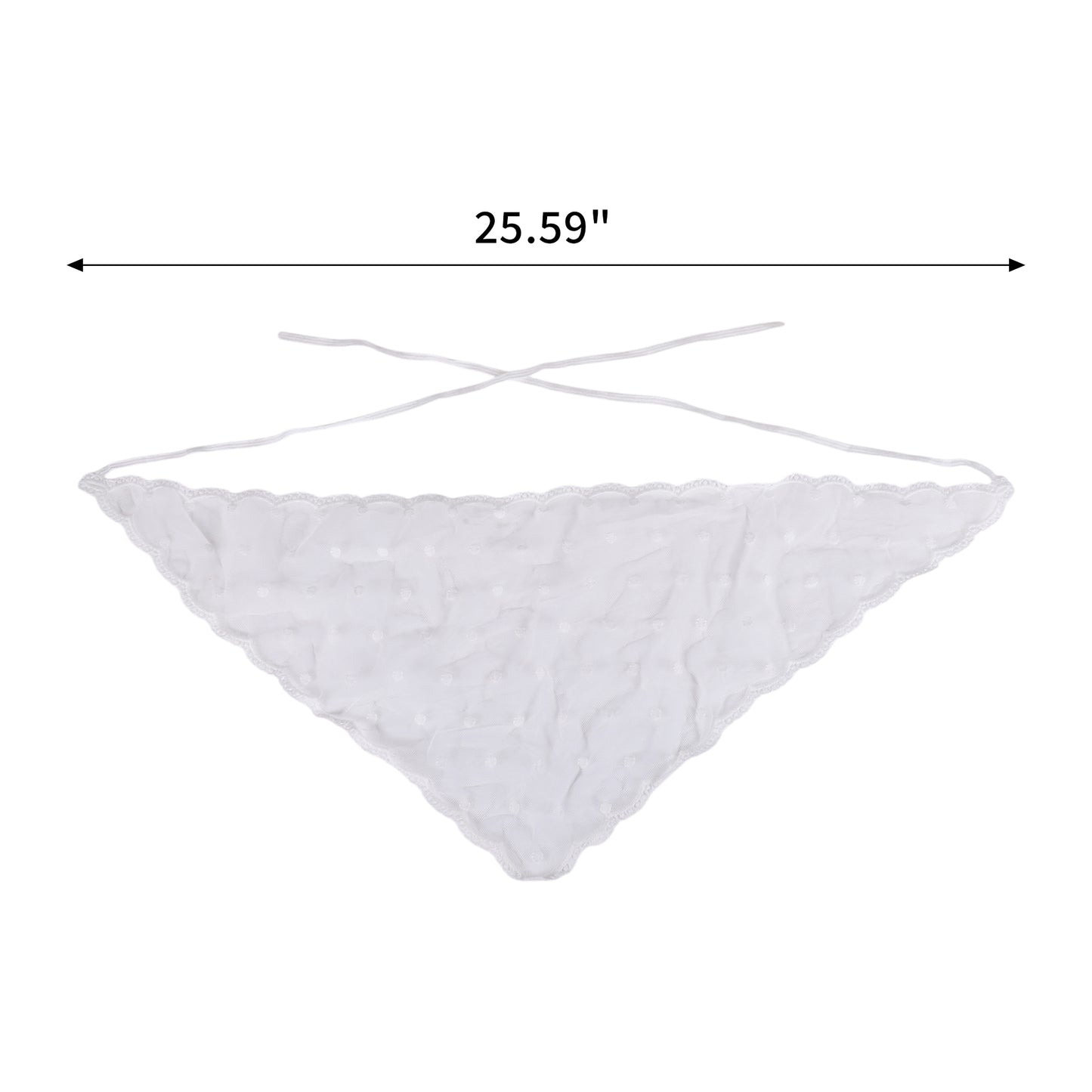 Dots French Lace Triangle Bandana for Women White 1 Pc