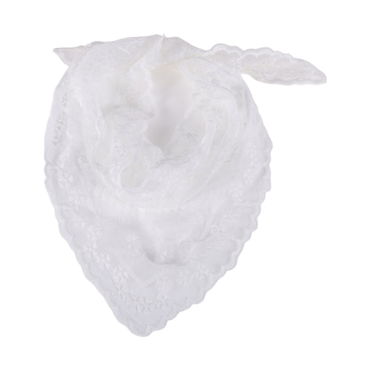 Snowflake French Lace Triangle Bandana for Women White 1 Pc