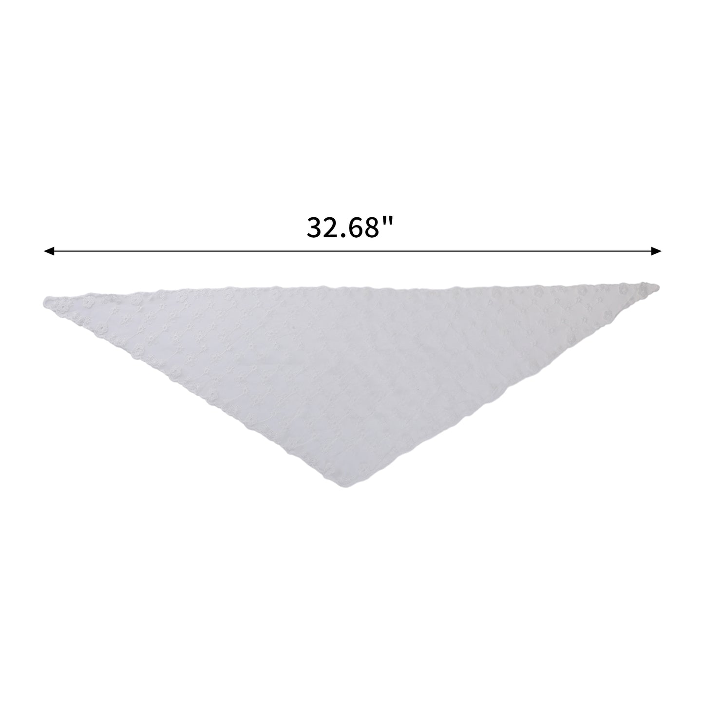 Five-petal Flower French Lace Triangle Bandana for Women White 1 Pc
