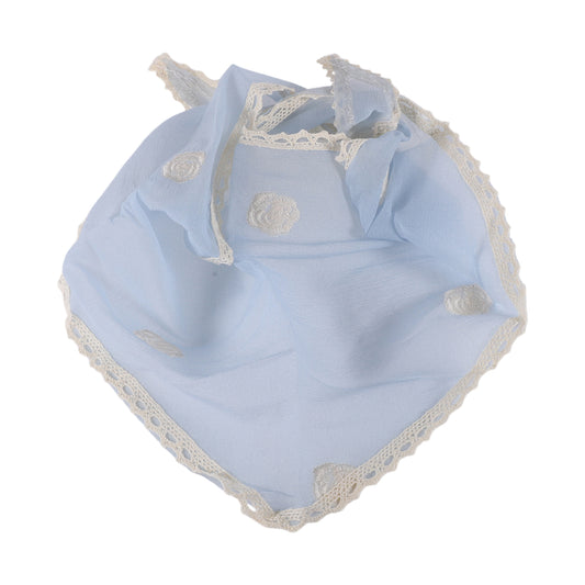 Flower Country Style Triangle Bandana for Women Sky Blue 1 Pc